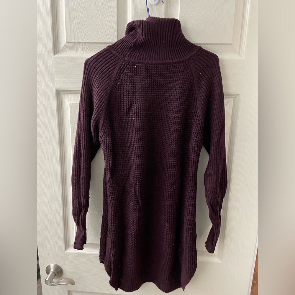 Maroon turtleneck sweater dress